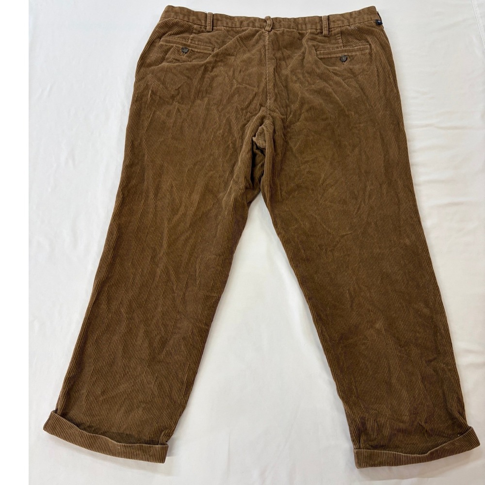 Dockers Mens Brown Corduroy Pants 44x32 Pleated Relaxed Fit Cotton Cuffed Pants
